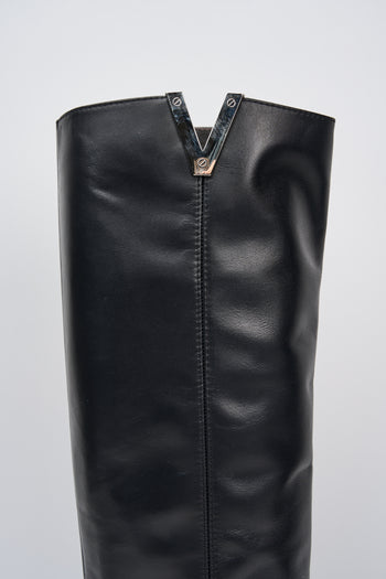 Via Roma 15 Stivale Nero + Argento Donna - 5