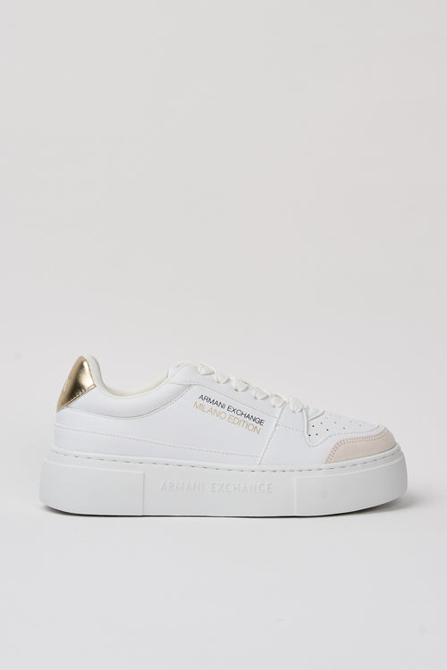 Armani Exchange Sneaker Op.white+gold Donna