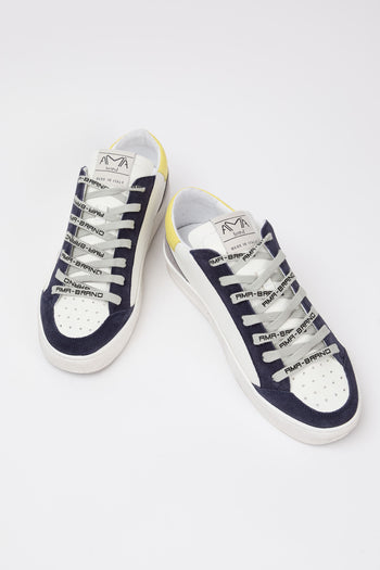 Ama-brand Sneaker Bianco/navy/giallo Uomo - 5