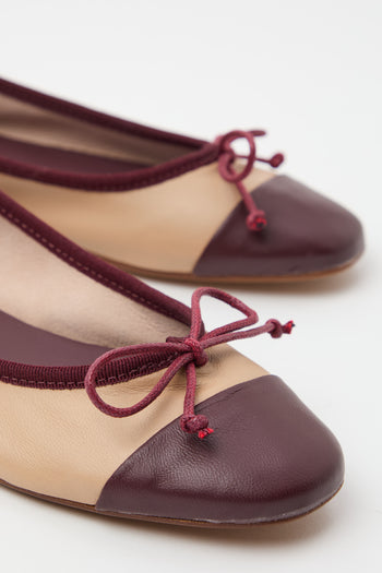 Tre Emme Ballerina Crema+bordeaux Donna - 3