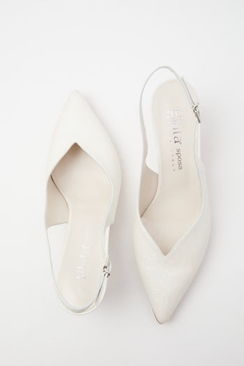 Elata Slingback Bianco Donna - 7