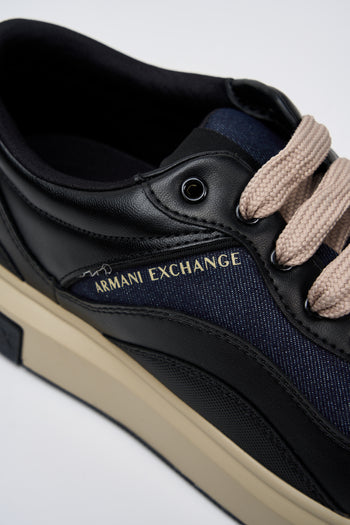 Armani Exchange Sneaker Black+denim Uomo - 4