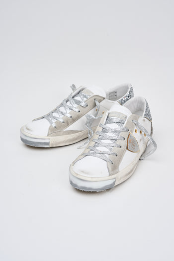 Philippe Model Sneaker Leo Glitter/blanc Argent Donna - 6