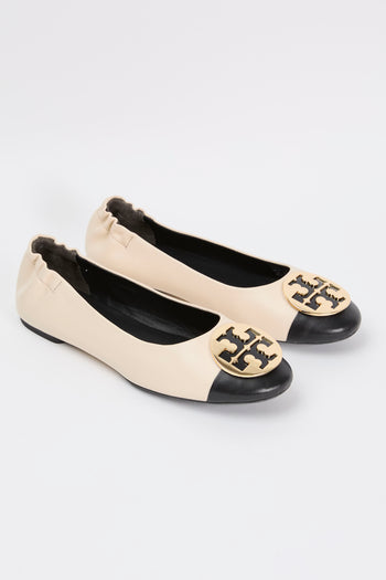 Tory Burch Ballerina Cream/black/gold Donna - 3