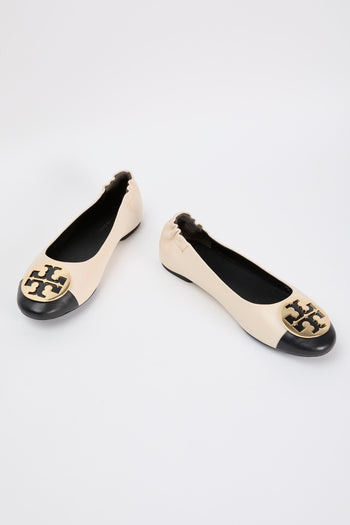 Tory Burch Ballerina Cream/black/gold Donna - 6