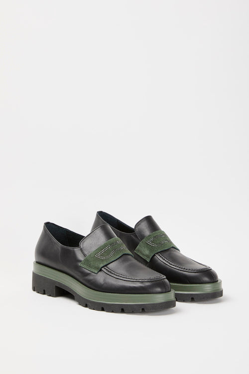 Tre Emme Mocassino Nero+oil Verde Donna - 2