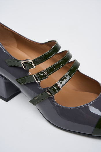 Tre Emme Mary Jane Verde + Grigio Chiaro Donna - 4