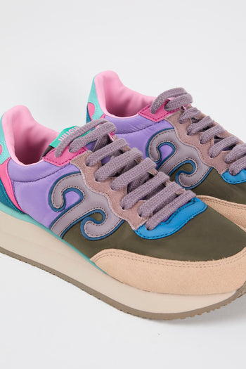 Wushu Ruyi Sneaker Verde-glicine-beige Donna - 4
