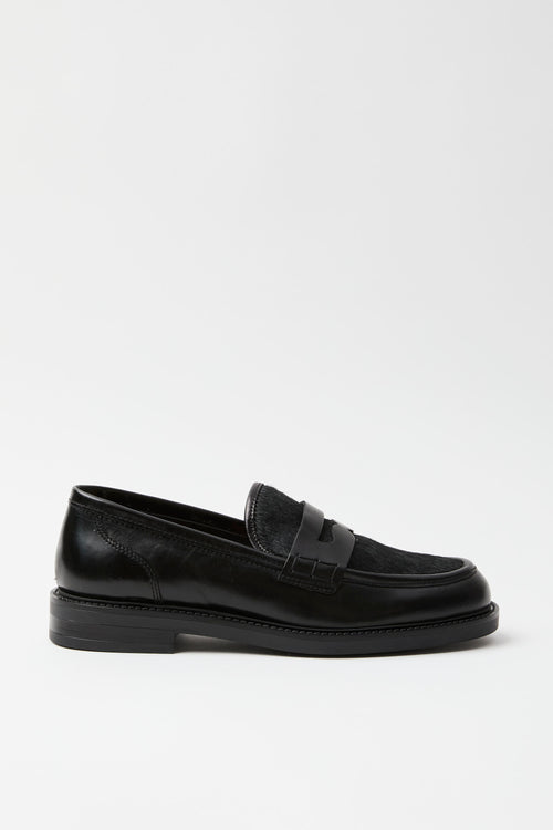 Carmens Mocassino Nero/pony Donna