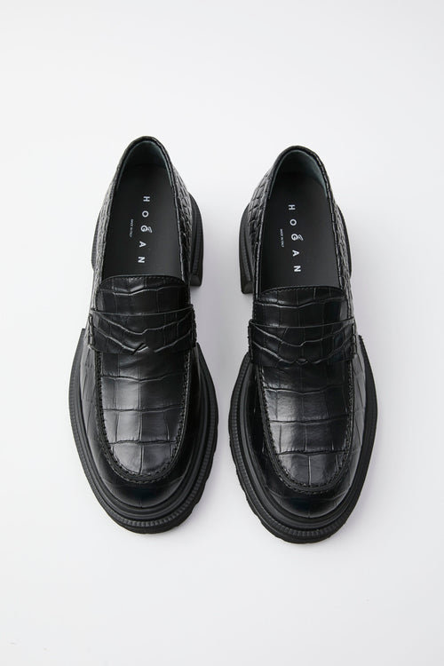 Hogan Mocassino Nero Donna