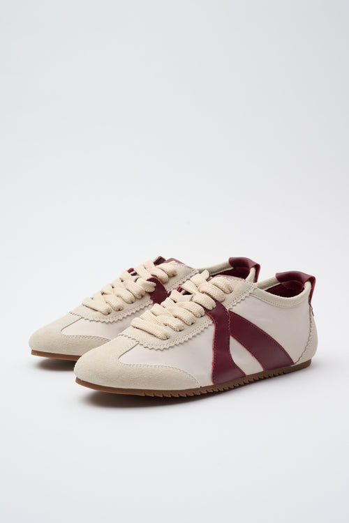 In Emergency Situation Sneaker Crema/bordeaux Donna - 2