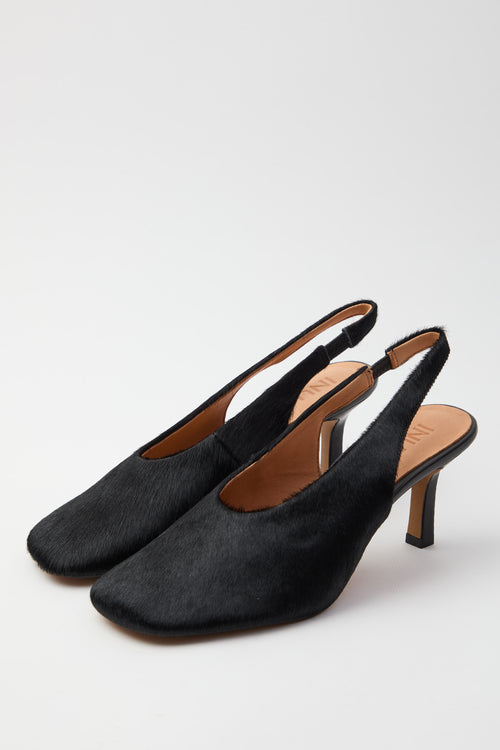 Inuovo Slingback Pony Black Donna