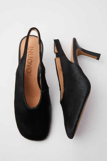 Inuovo Slingback Pony Black Donna - 5