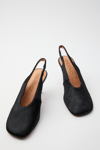 Inuovo Slingback Pony Black Donna - 6