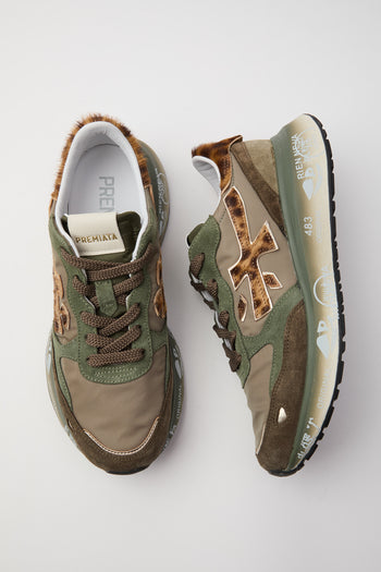 Premiata Sneaker Military Green/leopard Donna - 6