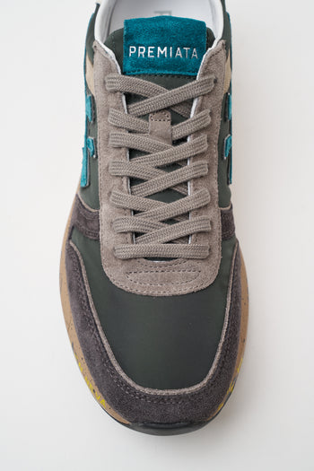 Premiata Sneaker Dark Green/dark Brown Uomo - 3