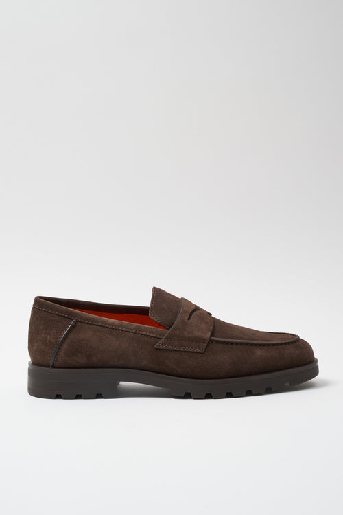 Santoni Mocassino Dark Brown Uomo