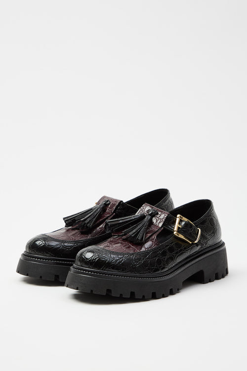 Tre Emme Mocassino Nero/bordeaux Donna - 2