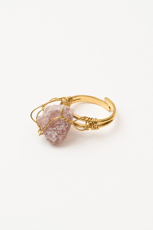 Tre Emme Anelli Oro Pietra Rosa Donna
