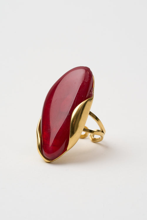 Tre Emme Anelli Oro Bordeaux Donna