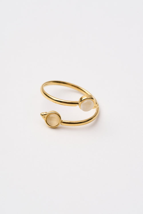 Tre Emme Anelli Oro Spirale Beige Goccia Donna