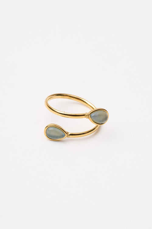 Tre Emme Anelli Oro Spirale Grigio Perla Gocci Donna