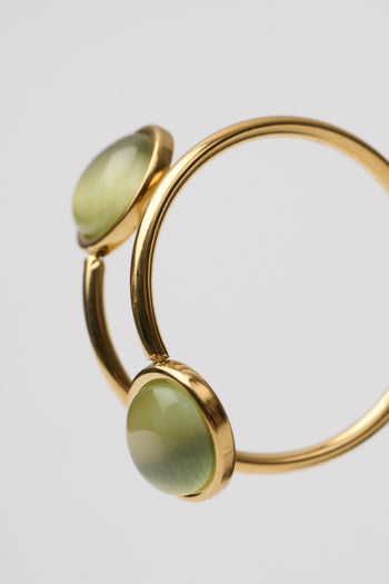 Tre Emme Anelli Oro Spirale Verde Ovale Donna - 3