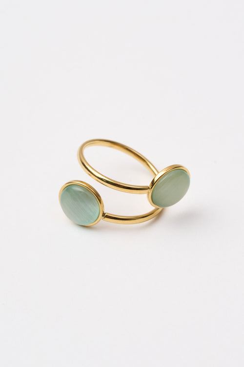 Tre Emme Anelli Oro Spirale Verde Tondo Donna