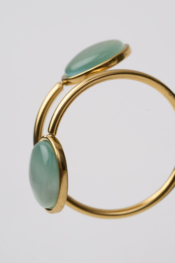 Tre Emme Anelli Oro Spirale Verde Tondo Donna - 3