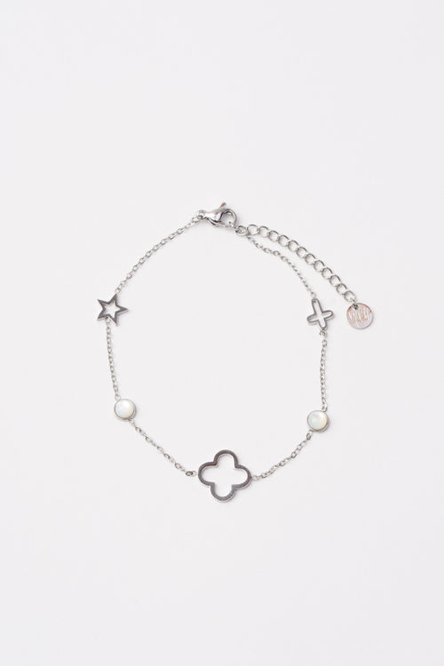 Tre Emme Bracciali Argento+bianco Donna