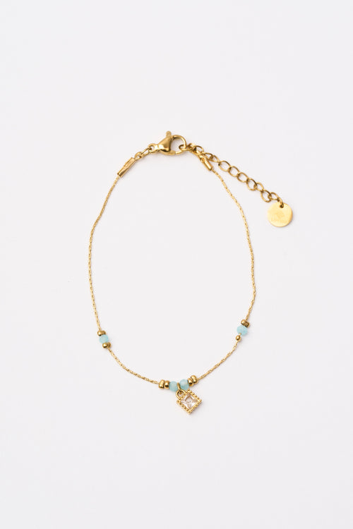Tre Emme Bracciali Oro+acquamarina Donna