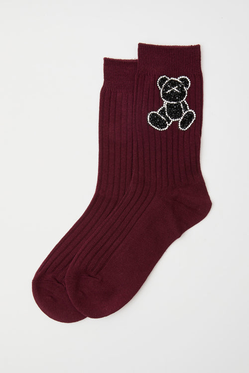 Tre Emme Calzini Bordeaux Donna