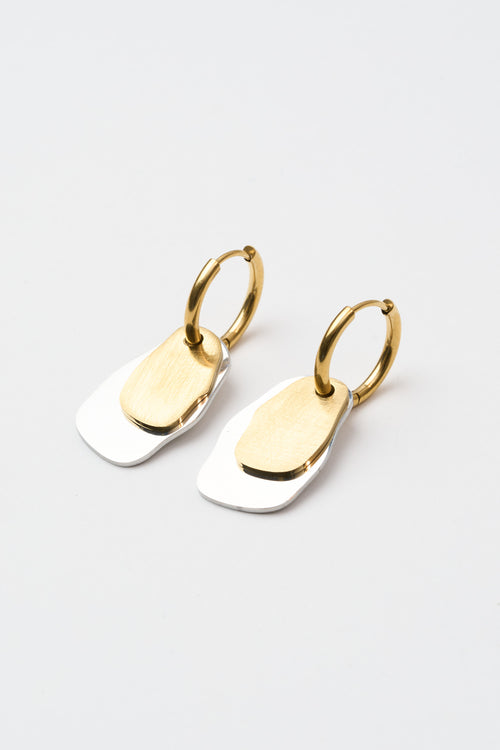 Tre Emme Orecchini Oro Argento Piatrine Asimmetri Donna