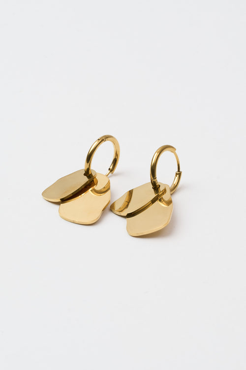 Tre Emme Orecchini Oro Piastrine Asimmetriche Donna