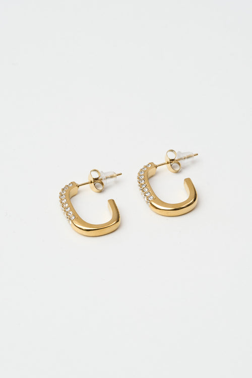 Tre Emme Orecchini Oro Forma C Brillantini Donna