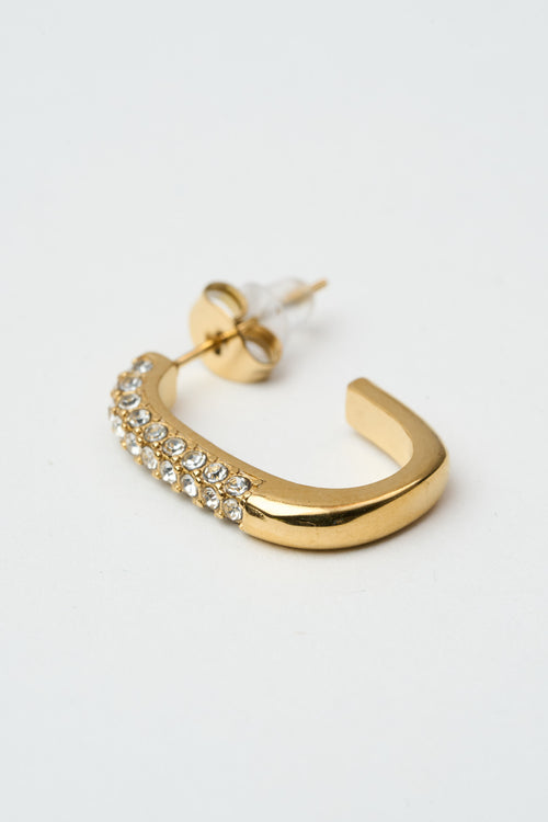 Tre Emme Orecchini Oro Forma C Brillantini Donna - 2