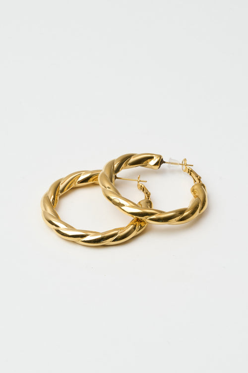 Tre Emme Orecchini Oro Cerchio Treccia Donna