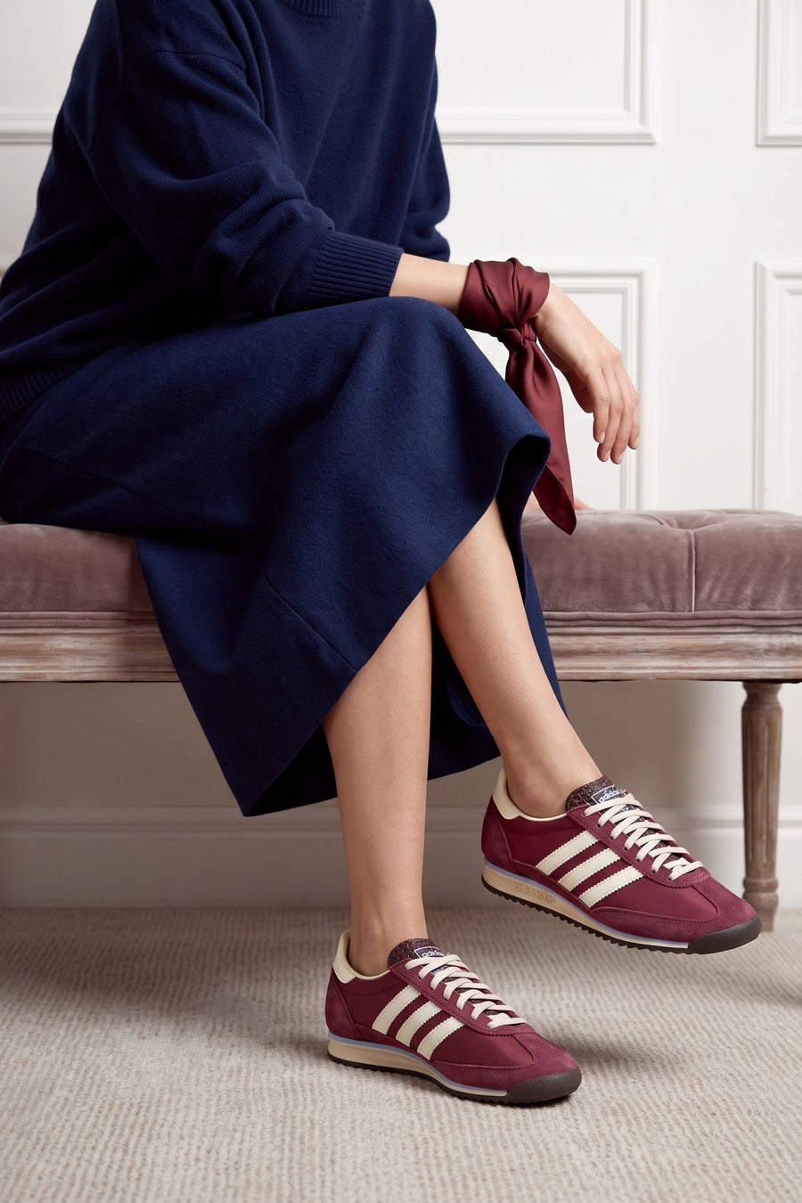 Adidas Sneaker Maroon/cream White/blue Dawn Donna
