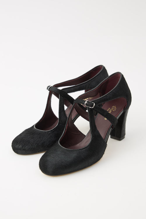 Cheville Mary Jane Nero Donna - 2