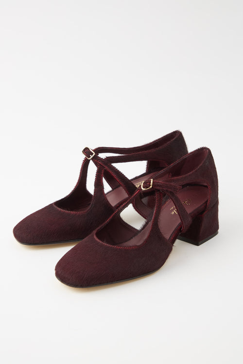 Cheville Mary Jane Bordeaux Donna - 2