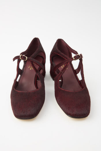 Cheville Mary Jane Bordeaux Donna - 6