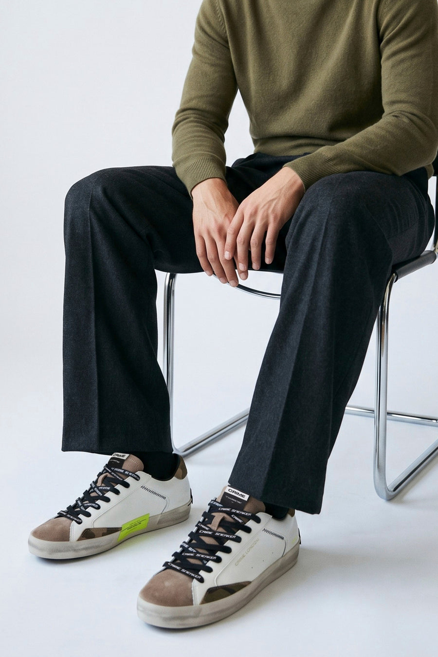 Crime London Sneaker White Uomo