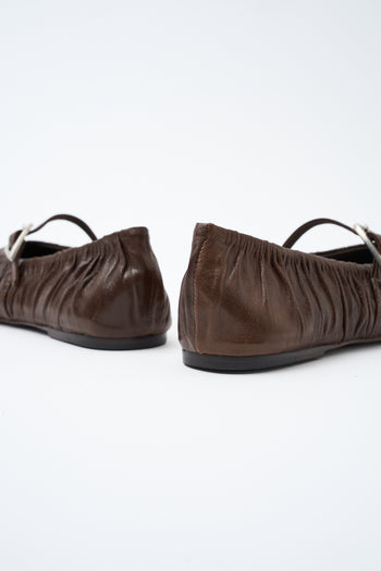 Massimo Santini X Tre Emme Ballerina Dark Brown Donna - 5