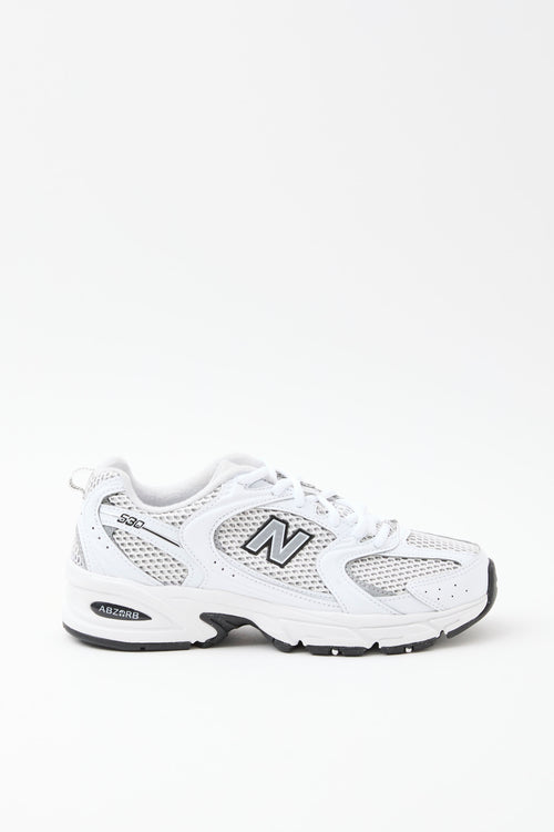 New Balance Sneaker White/silver Metallic /black Donna - 1