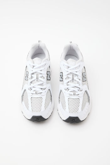 New Balance Sneaker White/silver Metallic /black Donna - 3