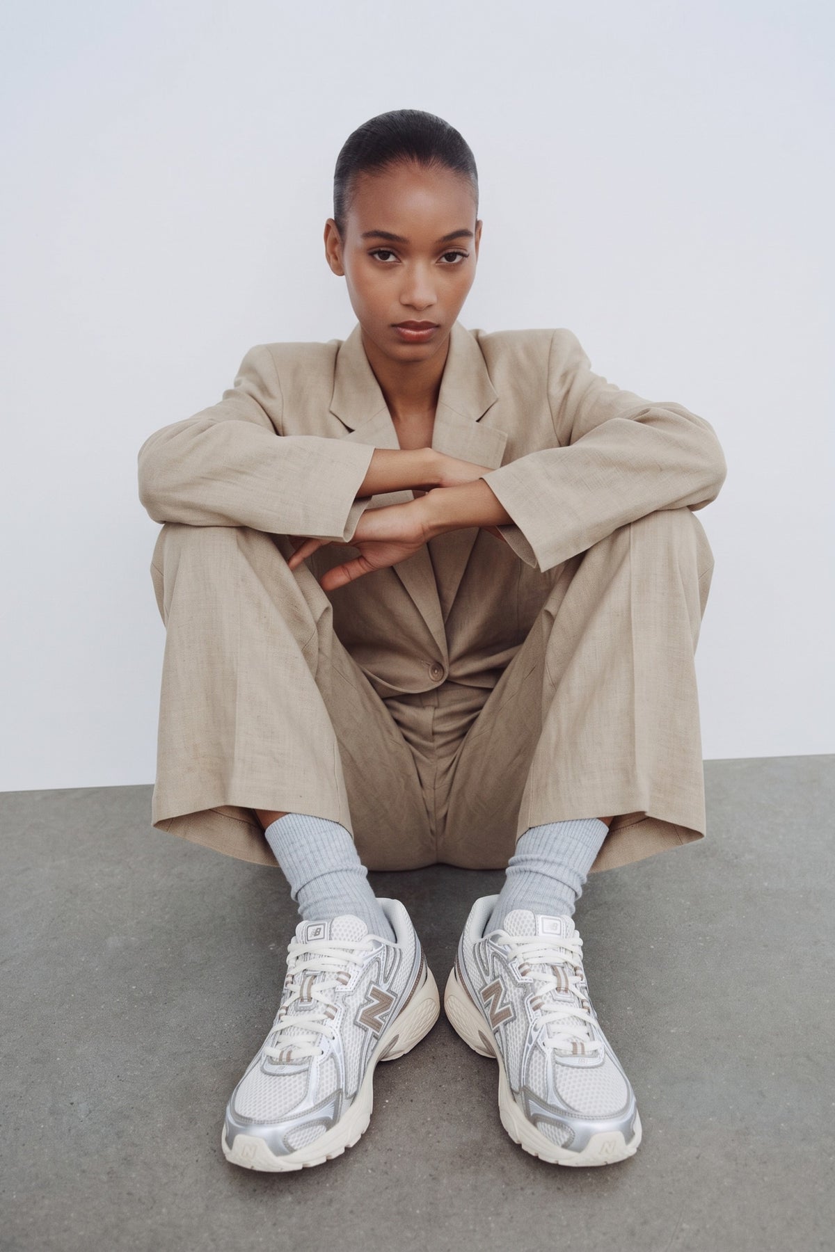 Sneaker Grey/silver/khaki Donna — 1