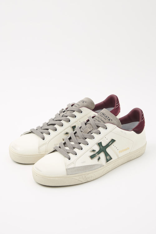 Premiata Sneaker Bianco/bordeaux Uomo - 2