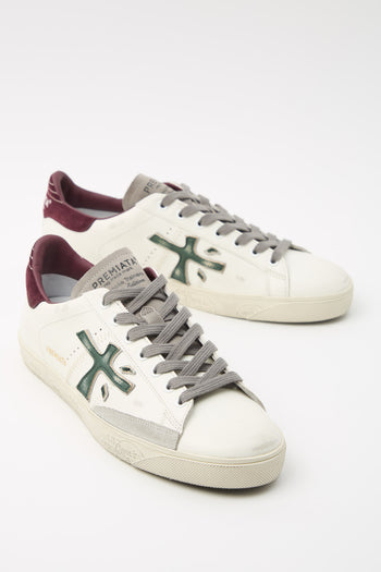 Premiata Sneaker Bianco/bordeaux Uomo - 4