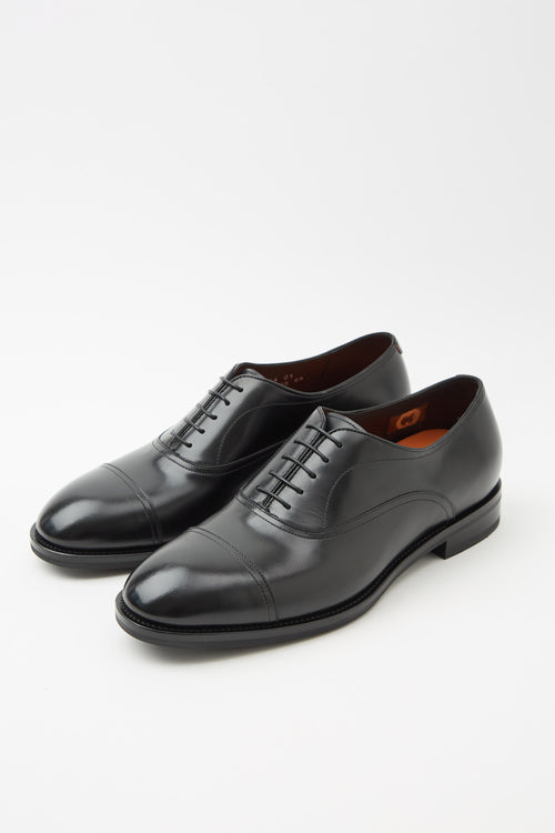 Santoni Stringata Nero Uomo - 2
