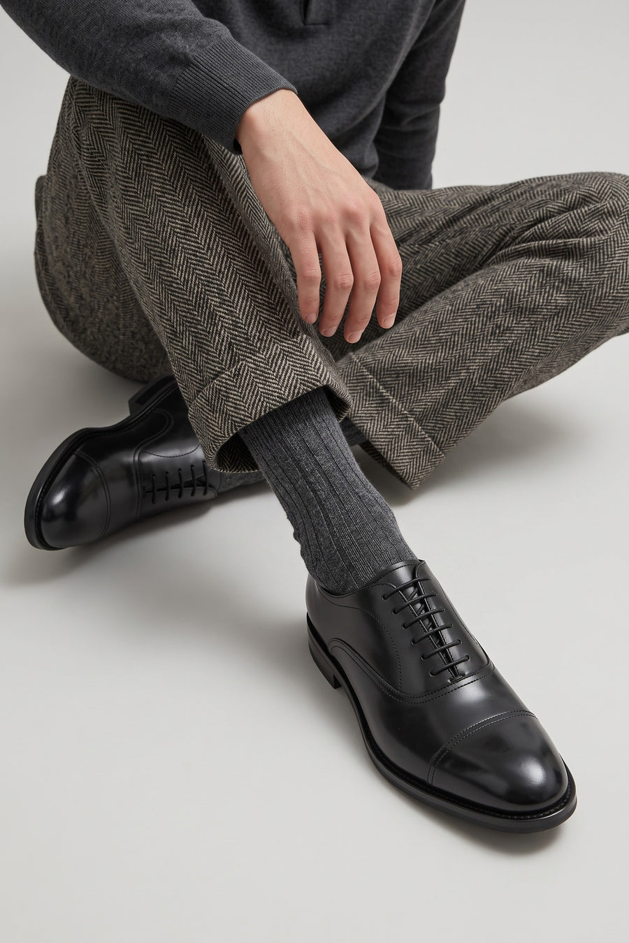 Santoni Stringata Nero Uomo